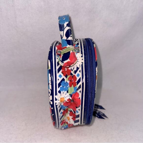 EUC Vera Bradley Hatbox Cosmetic Case Round 4 Compartments Travel Bag 7”x3” - Picture 7 of 7